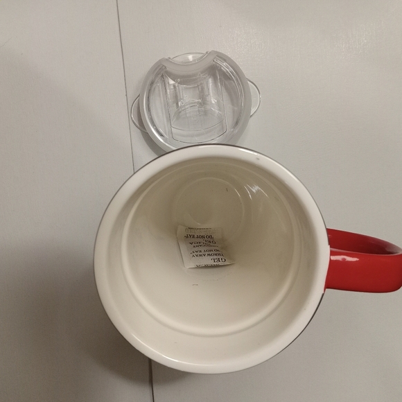 Evergreen Ceramic Travel Cup 17 oz Deer Snow Cardinals Clear Lid - Picture 6 of 8